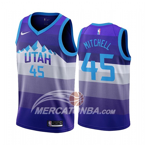 Maglia Utah Jazz Donovan Mitchell Throwback 2019-20 Viola